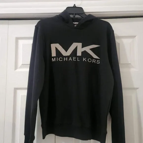 Michael Michael Kors Men's Black Reflective Big Logo Hoodie Sweatshirt S…